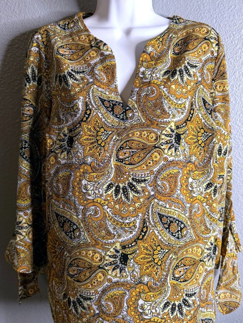 Michael Michael Kors paisley blouse - gold and mustard, size M